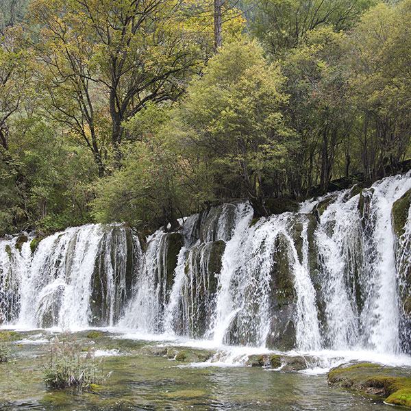 Waterval in de natuur met stromend water, symbool voor moeiteloze flow en energie die stroomt